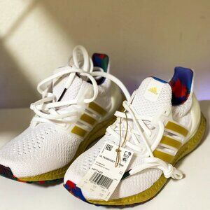 Size 7 NWT Adidas Women’sUltraBoost 5.0 DNA Title IX White Gold Running Shoes